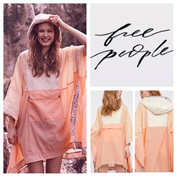 Free People Jackets & Blazers - Free People ColorBlock Hooded Poncho Jacket. NWT.